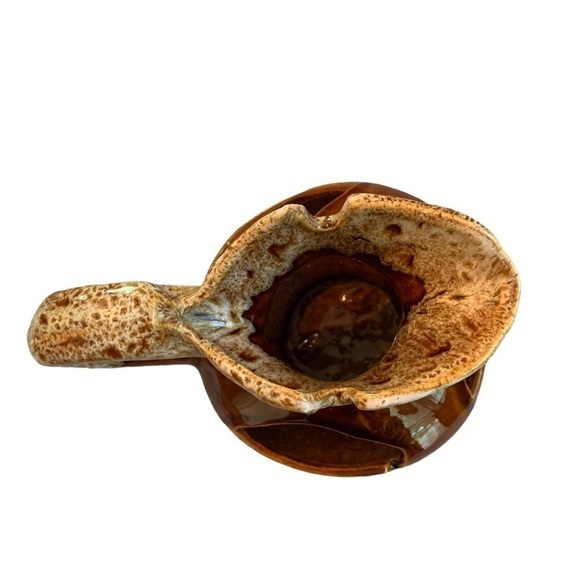 Studio Pottery Brown Glazed Strawberry Pitcher Planter 7” - Picture 8 of 8